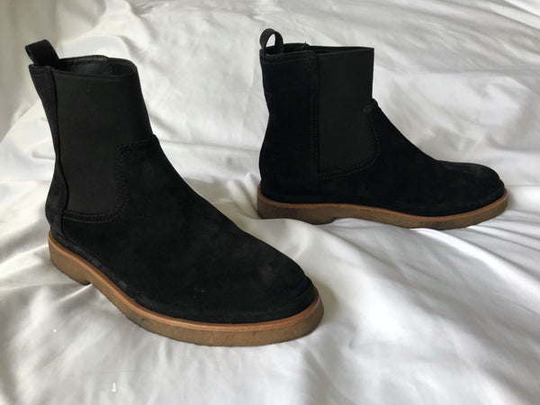 VINCE Size 6 Chelsea Black Suede Booties