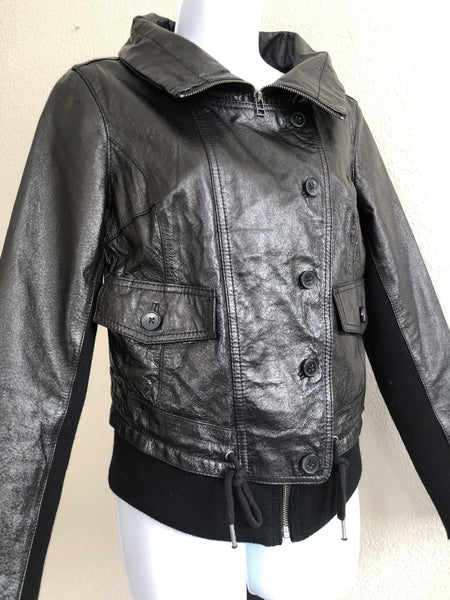 Rezrekshn by Esther Chen MEDIUM Black Leather Jacket