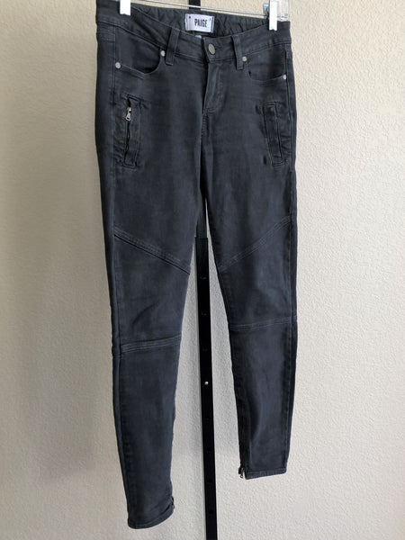 Paige Size 2 Gray Moto Jeans