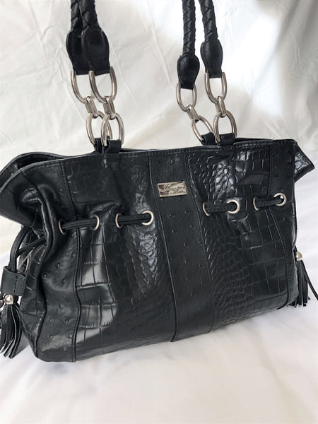 Isabella Adams Black Leather Bag