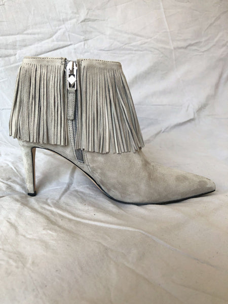 Sam Edelman Size 6 Kandice Gray Fringe Bootie