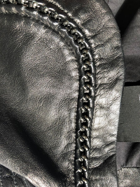 Yigal Azrouel Size 2 Black Leather and Knit Jacket - RETAILED AT $1,100