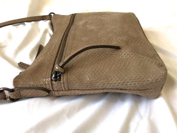 Margot Mary Scoop Tan Snakeskin Cross Body