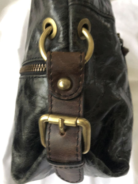 Nino Bossi Italian Black Leather Shoulder Bag