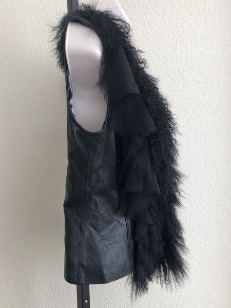 Royal Underground Size XS Leather and Fur Vest