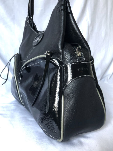 Tusk NY Black Leather Shoulder Bag