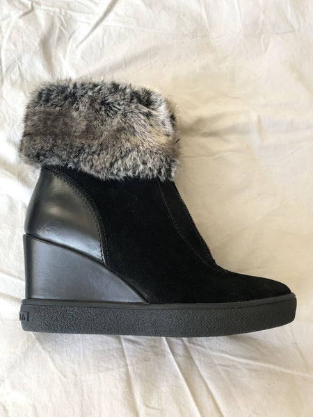 Aquatalia Size 5.5 - 6 NEW Fur Topped Wedge Boots