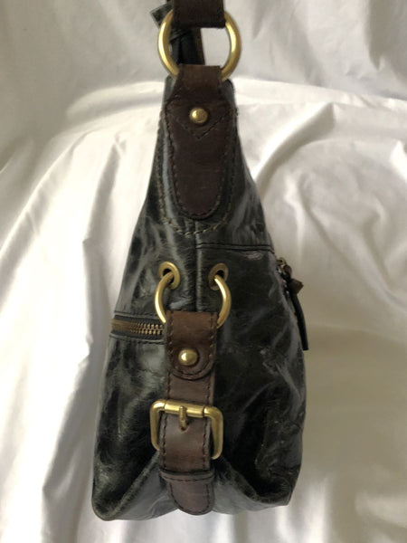 Nino Bossi Italian Black Leather Shoulder Bag