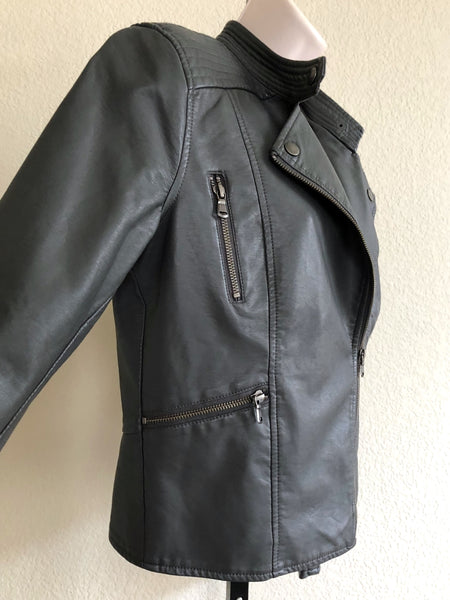 ETT twa for Anthropologie SMALL Vegan Leather Moto Jacket