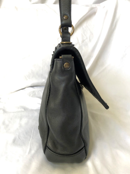 Rehard Italy Black Leather Cross Body Bag