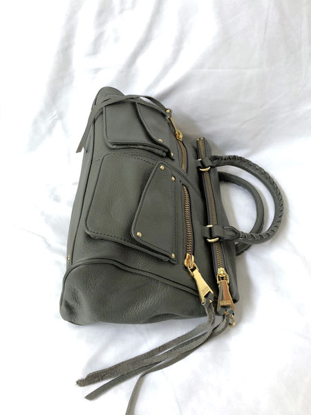 Aimee Kestenberg Soho Satchel Gray Leather Bag