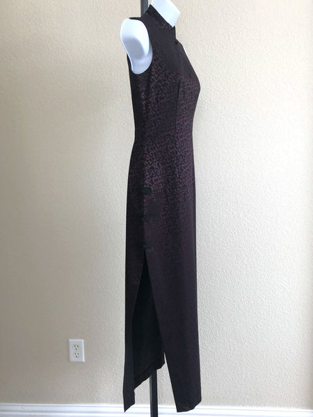 bebe Size SX Petite Burgundy Asian Maxi Dress