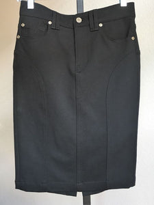 7 for All Mankind Size 2 Black Stretch Pencil Skirt