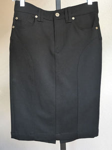 7 for All Mankind Size 2 Black Stretch Pencil Skirt - CLEARANCE
