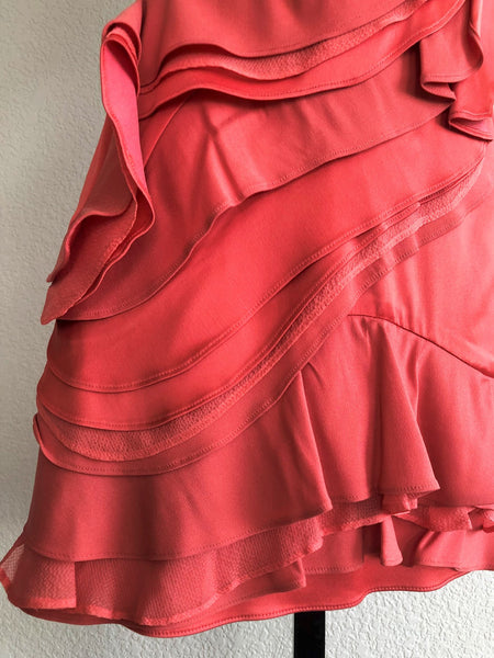 BCBGMaxazria Size 0 Jonesy - NEW - Coral One Shoulder Dress