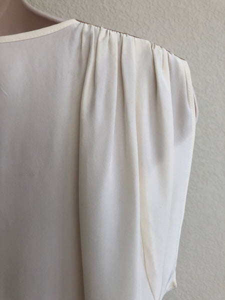 Parker SMALL Ivory Silk Top Chain Shoulders