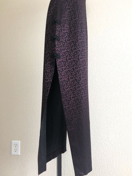 bebe Size SX Petite Burgundy Asian Maxi Dress