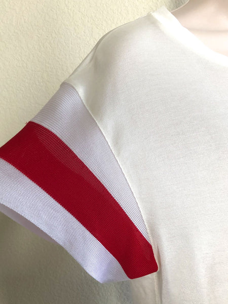 Rag & Bone SMALL Penny White Tee Red Stripe