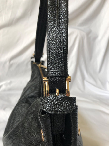 Tiffany & Fred Black Leather Shoulder Bag - CLEARANCE