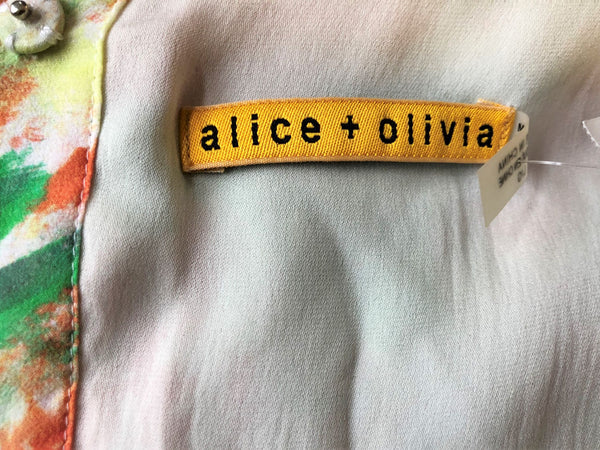 Alice + Olivia NEW Size Large Matilda Floral Silk Dress
