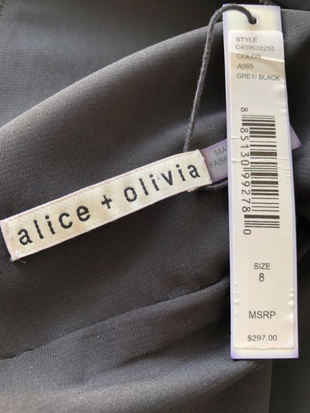 Alice + Olivia NEW Size 8 Baylee Gray Lace Dress