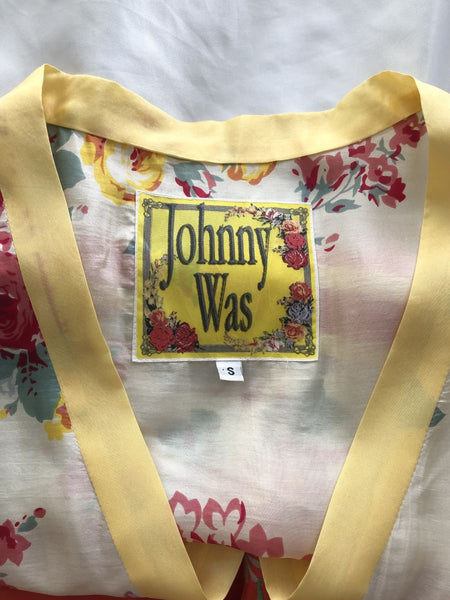 Johnny Was SMALL Floral Silk Dress