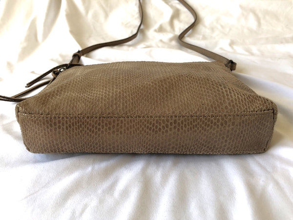 Margot Mary Scoop Tan Snakeskin Cross Body