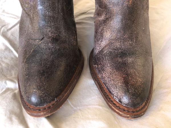 Frye Size 6 Tall Brown Studded Western Boots