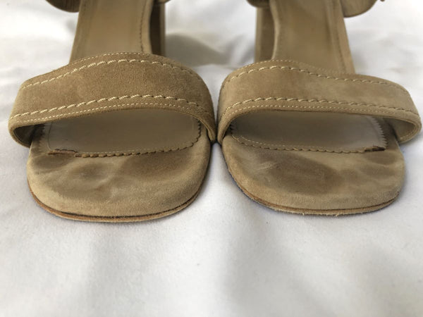 Loro Piana Size 10 Tan Suede Sandals