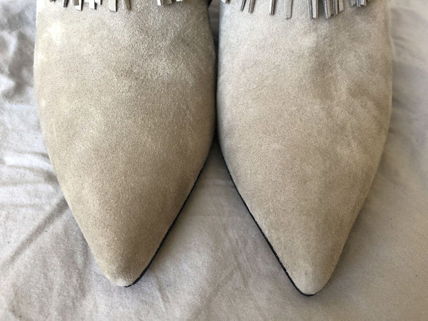 Sam Edelman Size 6 Kandice Gray Fringe Bootie