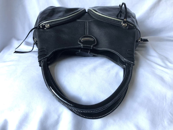 Tusk NY Black Leather Shoulder Bag