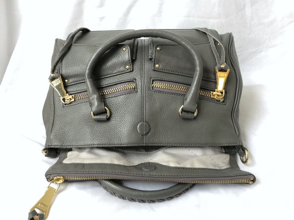 Aimee Kestenberg Soho Satchel Gray Leather Bag