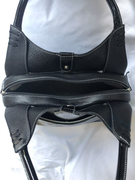 Tusk NY Black Leather Shoulder Bag