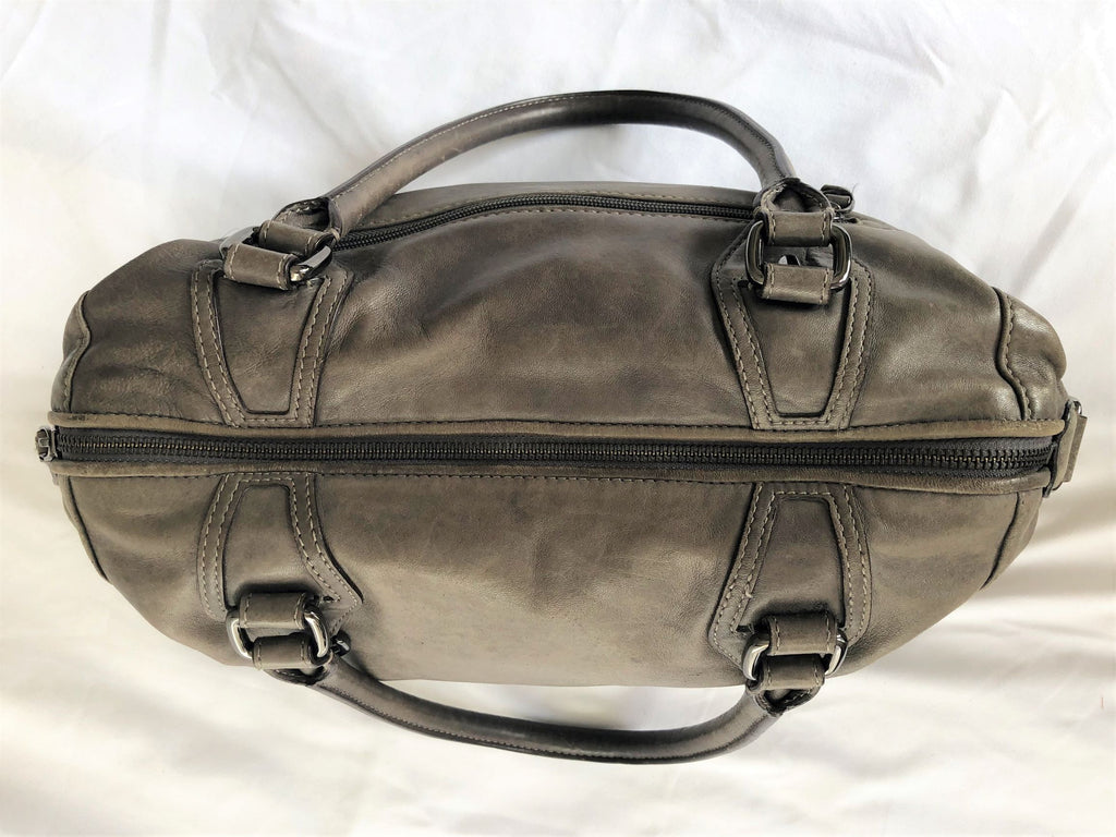 Dissona Italian Designer Gray Leather Bag – FABULUX