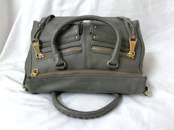 Aimee Kestenberg Soho Satchel Gray Leather Bag