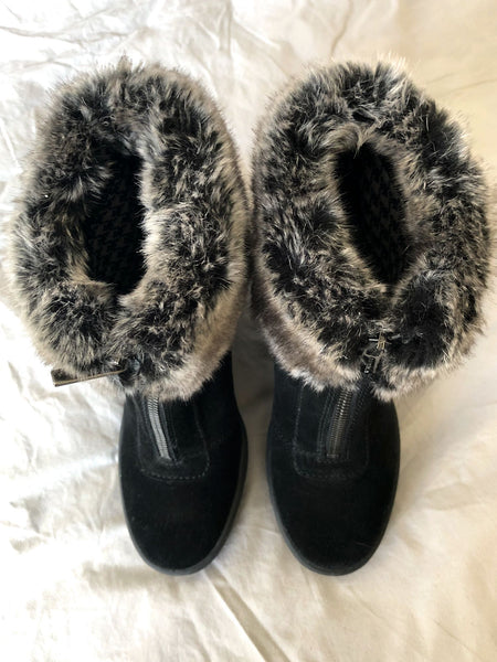 Aquatalia Size 5.5 - 6 NEW Fur Topped Wedge Boots