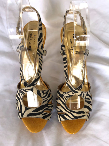 Kate Spade Size 6.5 Zebra Print Heels