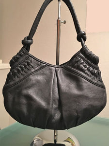 treesje Black Leather Shoulder Bag