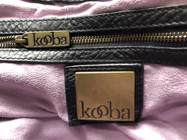 kooba Black Leather Gold Studded Bag