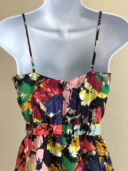 J.Crew Size 2 Brushstroke Silk Floral Sleeveless Dress