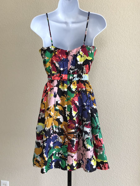 J.Crew Size 2 Brushstroke Silk Floral Sleeveless Dress