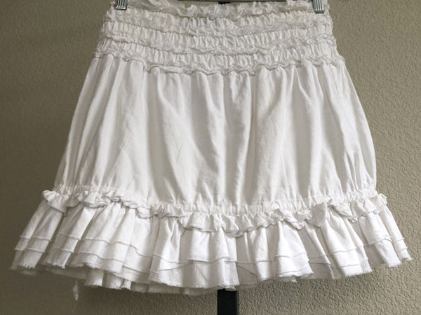 Paola Frani Size 6 White Ruffle Skirt