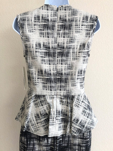 Nicole Miller Size 4 - NEW - Black and White Peplum Dress