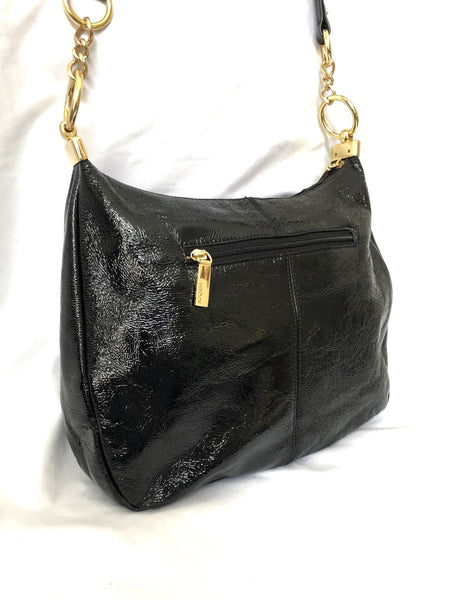 Hobo International Black Patent Leather Cross Body Bag