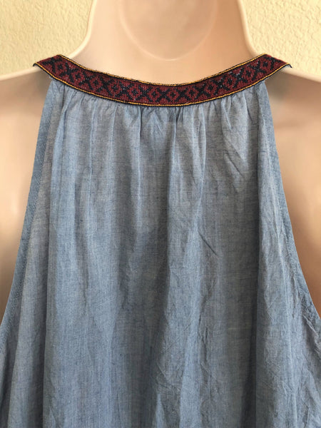 Joie SMALL Chambray Embroidered Top