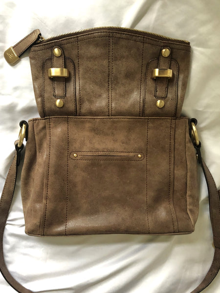 B Makowsky Brown Leather Cross Body