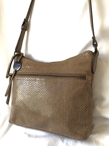 Margot Mary Scoop Tan Snakeskin Cross Body