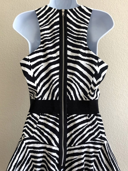 Milly Size 10 Sleeveless Zebra Print Dress