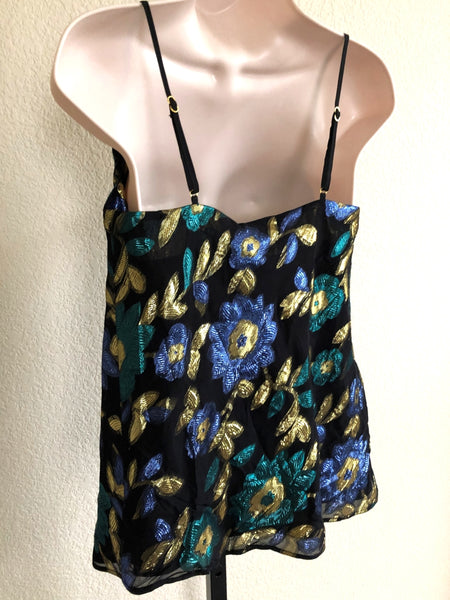 Lovers + Friends NEW Size XS Metallic Floral Rhode Cami