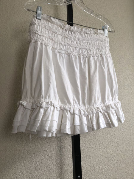 Paola Frani Size 6 White Ruffle Skirt